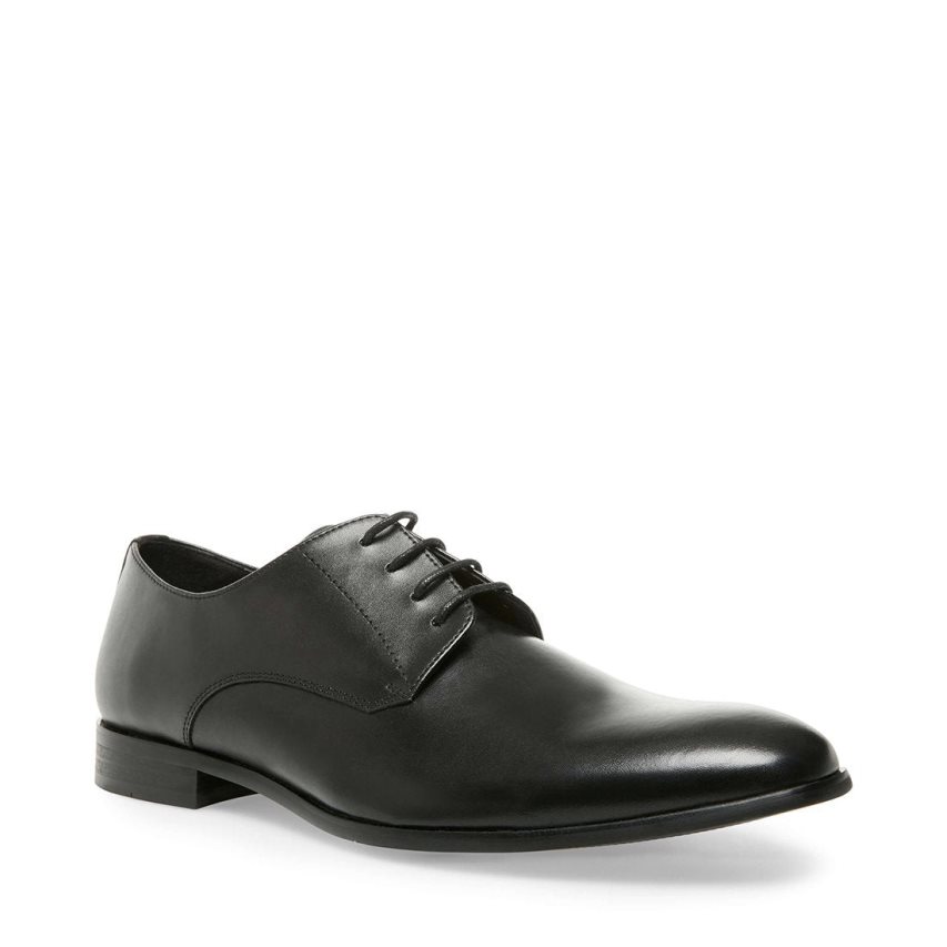 Black Steve Madden Prey Leather Men's Derby Shoes | PH 3809LMI